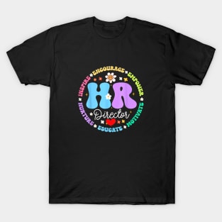 HR Director Retro Flower Power Inspire Motivate T-Shirt